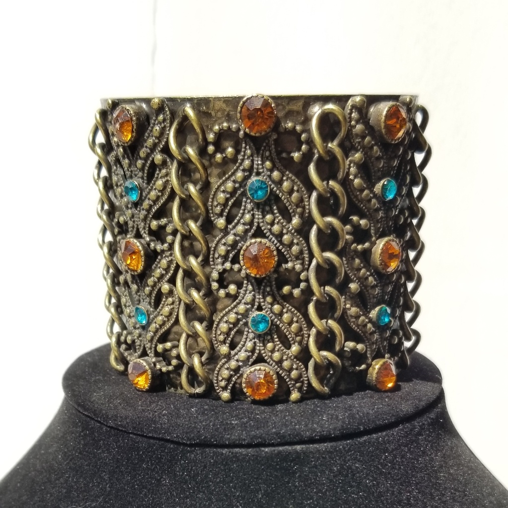 325 Mia Orange Turquoise Cuff Bracelet 15$